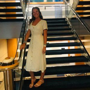 White & Blue Striped Dress